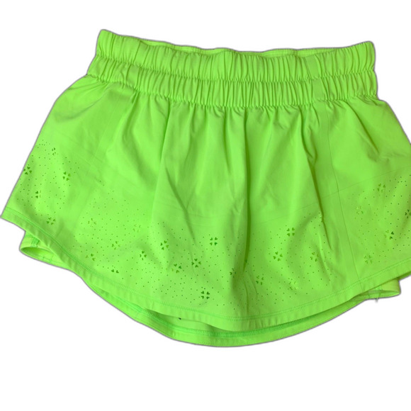Lululemon Run Breeze By Skirt Laser Cut Zippy Green Pickleball Running Net Ball - Picture 3 of 9